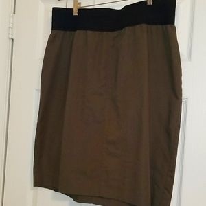Army Green Skirt w/Gold Zipper Size 1x